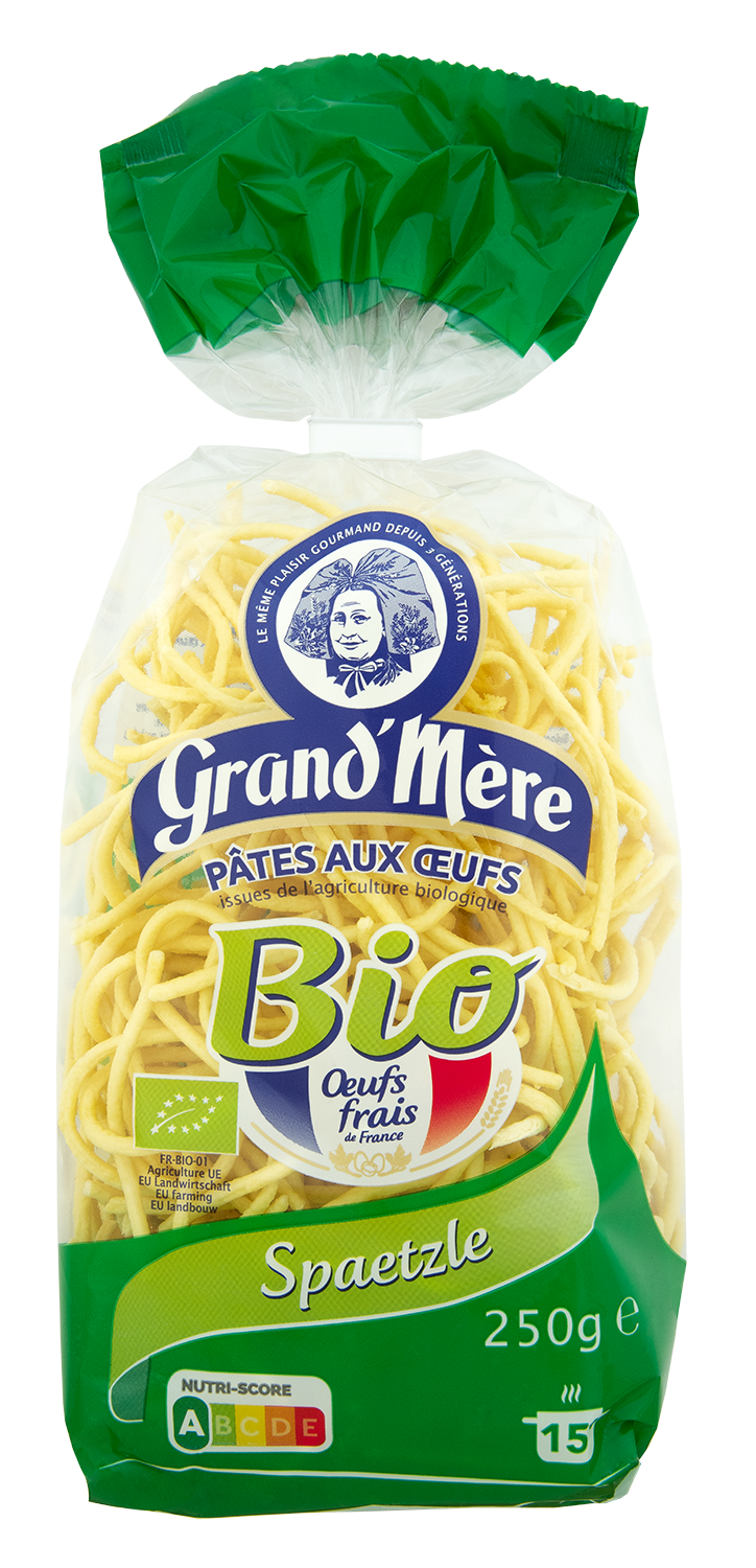 Pates alsaciennes, sauce, pâtes complètes, sans gluten Pâtes Grand’Mère